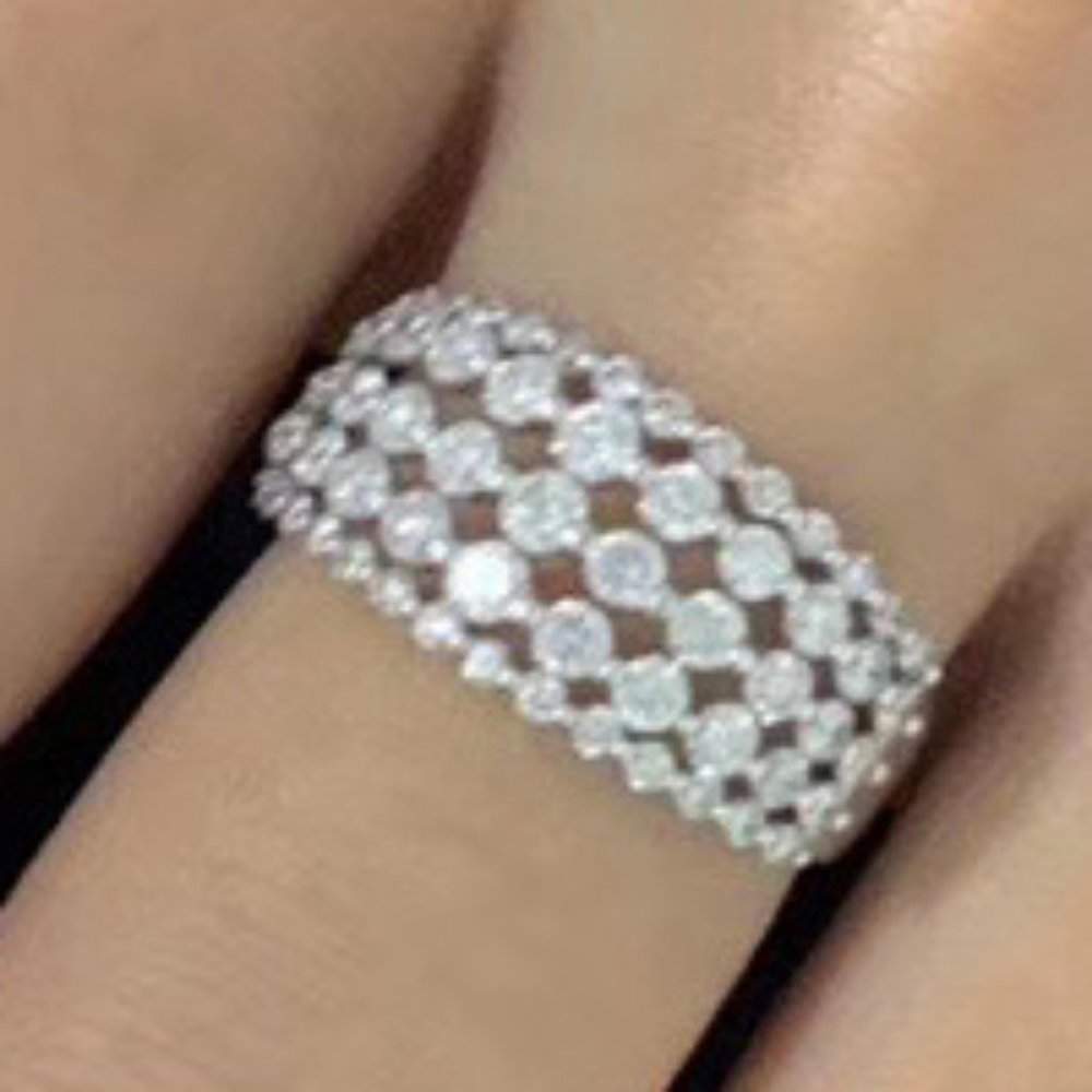 New Round Cut 925 Silver Wedding Ring - Picture 3 of 5